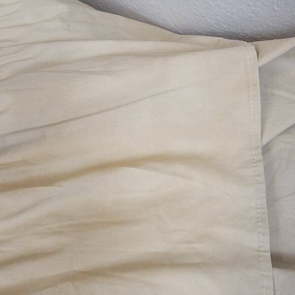 Merci Cream Ruched Mini Dress XS Open Back Ruffle Sleeve Romantic - Picture 8 of 9